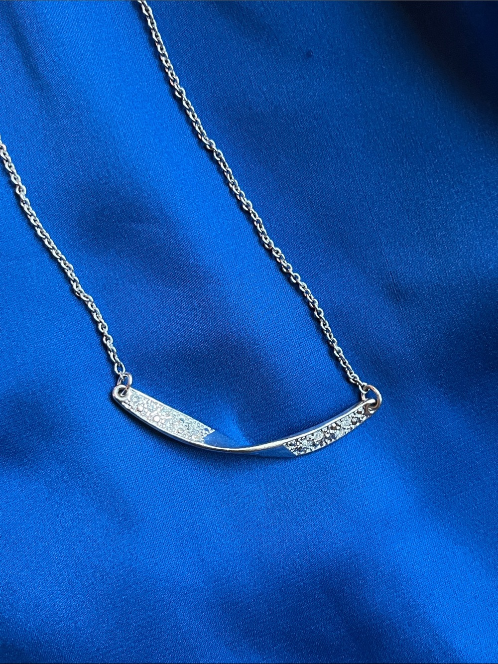Delicate Silver Bar Necklace- Women Jewelry